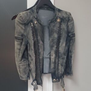 Stylish Gray Biker Jacket